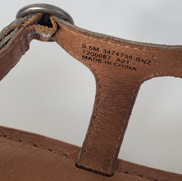 FRYE Braided Leather Sandals Sydney Style Size 9.5 In Metallic Bronze - Picture 9 of 9